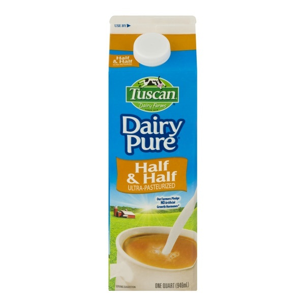 slide 1 of 1, Tuscan Dairy Pure Ultra Pasteurized Half & Half, 1 qt