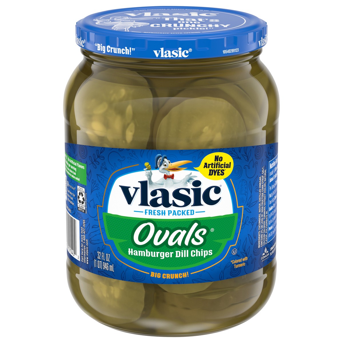 slide 1 of 5, Vlasic Ovals Hamburger Dill Chips Pickles 32 fl oz, 32 fl oz