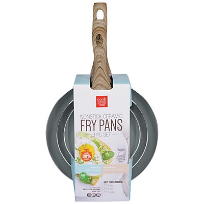 slide 1 of 1, Cook Prep Eat Mint Ice Nonstick Ceramic Fry Pan Set, 3 ct