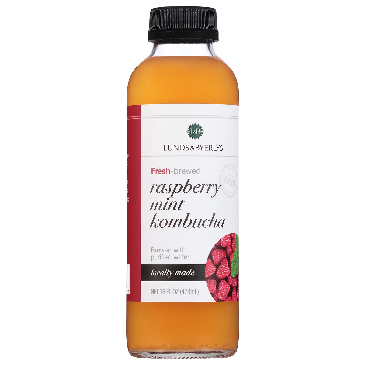 slide 2 of 9, Lunds & Byerlys Raspberry Mint Kombucha 16 fl oz, 16 fl oz