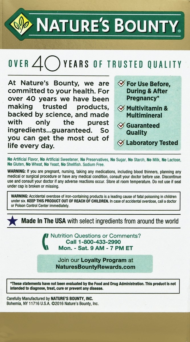 slide 3 of 4, Nature's Bounty Prenatal 60 ea, 60 ct