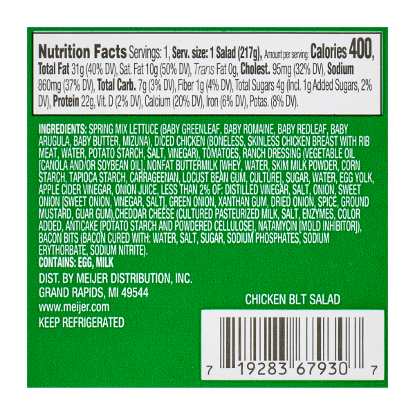 slide 8 of 9, Fresh from Meijer Chicken BLT Salad, 8.2 oz, 8.2 oz
