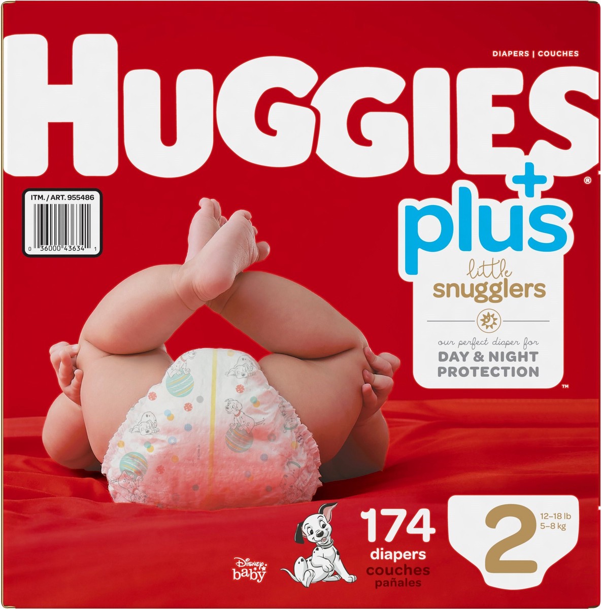 slide 4 of 10, Huggies Little Snugglers Plus Baby Diapers Size 2, 174 ct