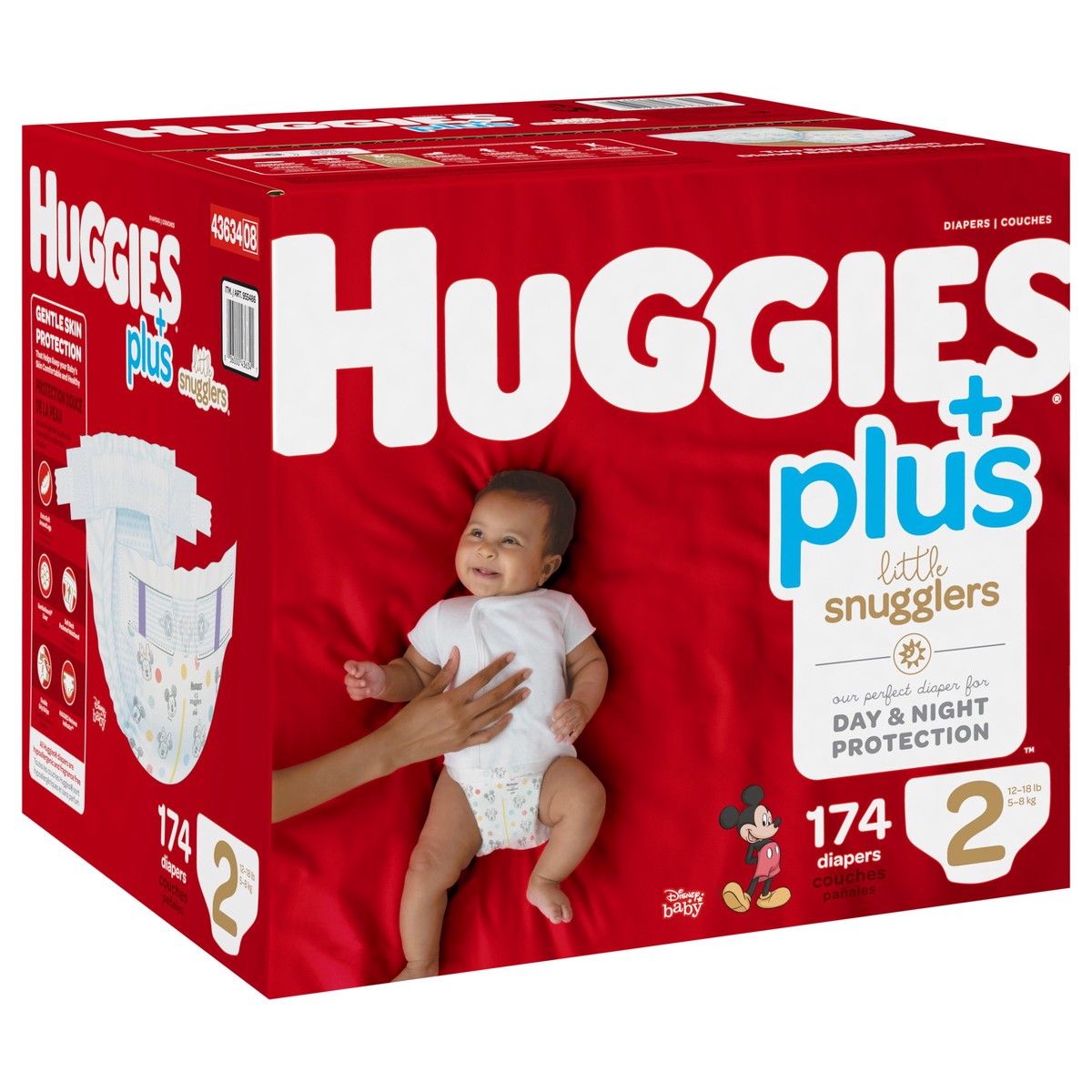 slide 5 of 10, Huggies Little Snugglers Plus Baby Diapers Size 2, 174 ct