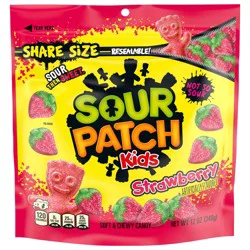 SOUR PATCH KIDS Strawberry Soft & Chewy Gummy Candy, Share Size, 12 oz