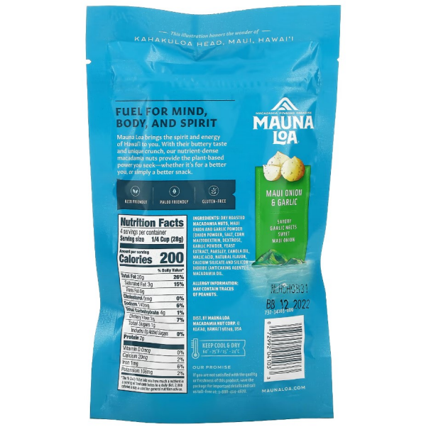 slide 4 of 4, Mauna Loa Dry Roasted Garlic Onion Macadamias 4 oz, 4 oz
