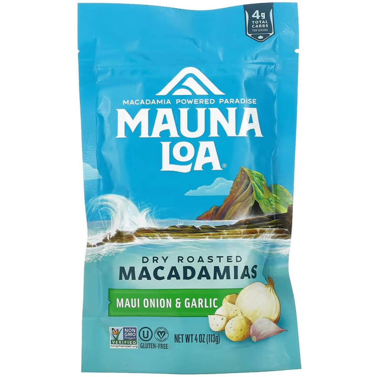 slide 1 of 4, Mauna Loa Dry Roasted Garlic Onion Macadamias 4 oz, 4 oz