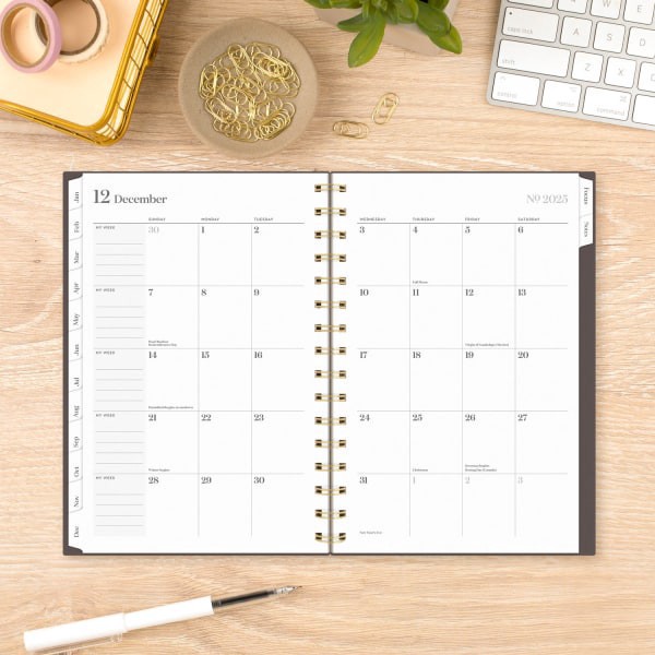 slide 4 of 9, 2025 Cambridge Workstyle Focus Weekly/Monthly Planner, 5-1/2"" X 8-1/2"", Java, January To December, 1606-200-04, 1 ct