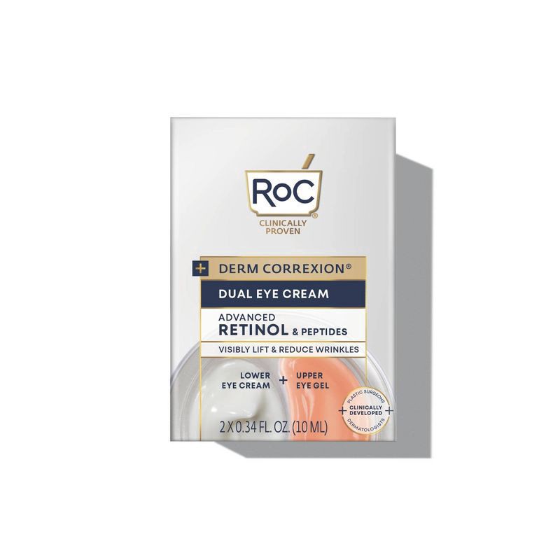slide 4 of 7, RoC + Derm Correxion Advanced Retinol & Peptides Dual Eye Cream 2 - 0.34 fl oz Each, 2 ct