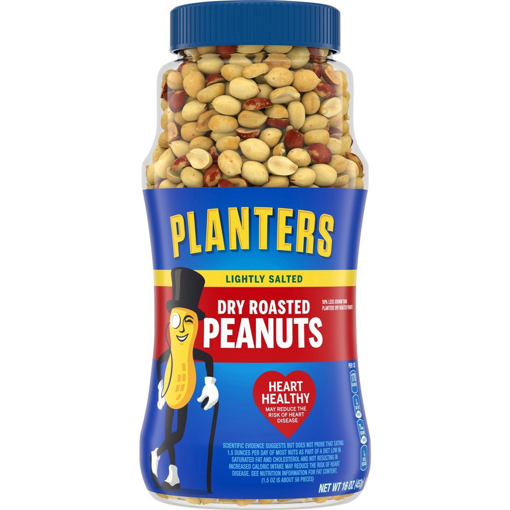 slide 60 of 94, Planters Dry Roasted Lightly Salted Peanuts 16 oz, 16 oz