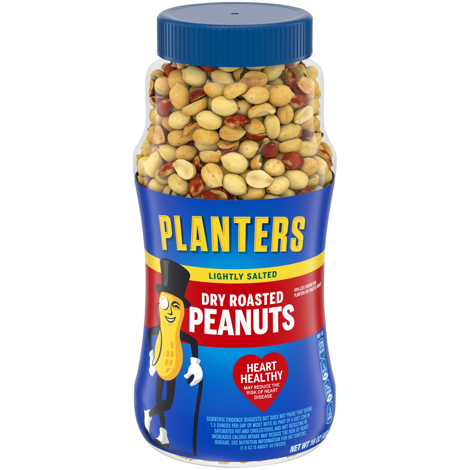 slide 1 of 13, Planters Lightly Salted Dry Roasted Peanuts, 16 oz