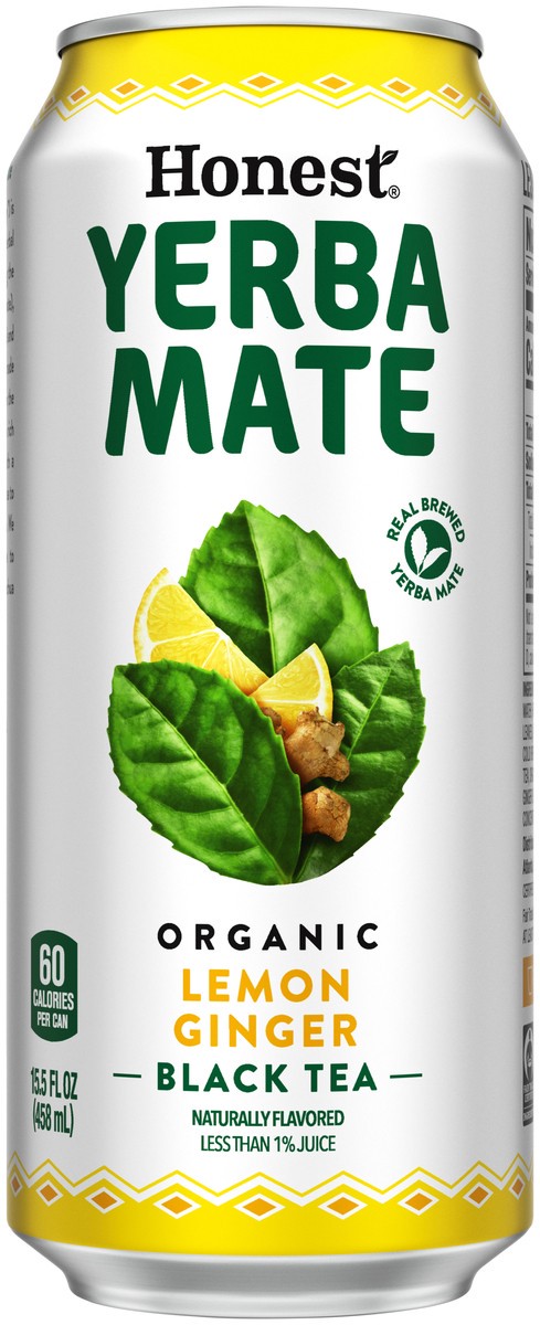 slide 1 of 9, Honest Yerba Mate Lemon Ginger Can- 15.50 fl oz, 15.50 fl oz