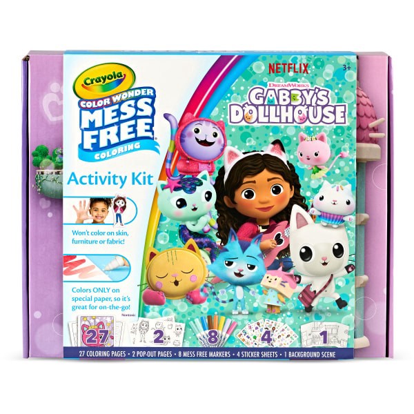 slide 6 of 7, Crayola Paper Color Wonder Activity Kit, 8"" X 10"", Gabby's Dollhouse, 1 ct