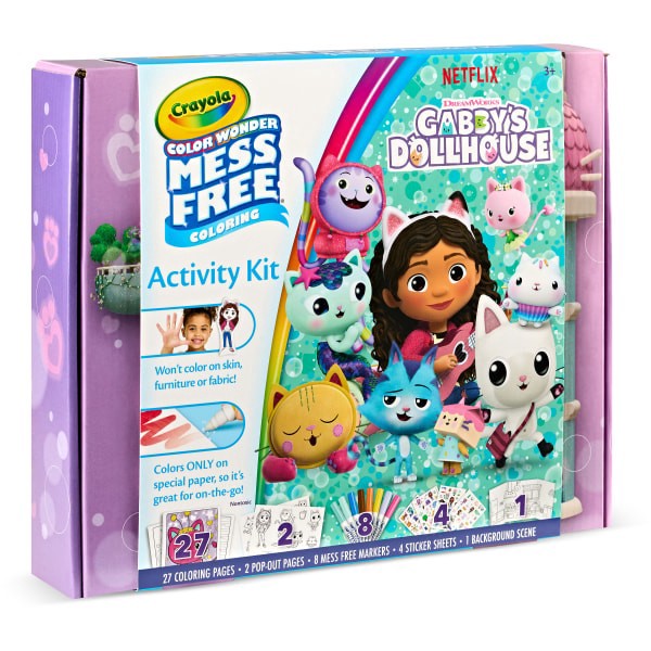 slide 3 of 7, Crayola Paper Color Wonder Activity Kit, 8"" X 10"", Gabby's Dollhouse, 1 ct