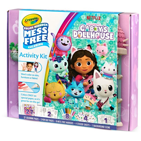 slide 7 of 7, Crayola Paper Color Wonder Activity Kit, 8"" X 10"", Gabby's Dollhouse, 1 ct