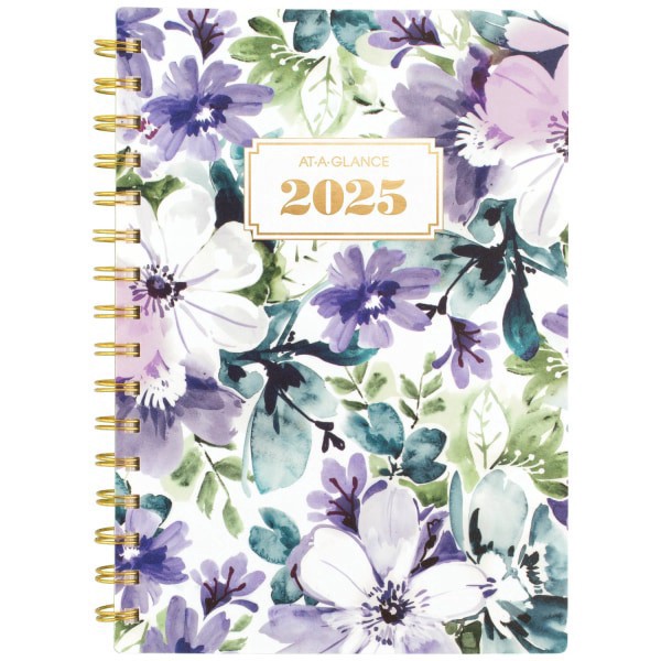 slide 1 of 9, 2025-2026 At-A-Glance Badge 13-Month Weekly/Monthly Planner, 5-1/2"" X 8-1/2"", Floral, January To January, 1722F-200, 1 ct