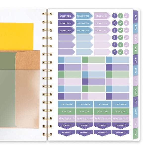 slide 3 of 9, 2025-2026 At-A-Glance Badge 13-Month Weekly/Monthly Planner, 5-1/2"" X 8-1/2"", Floral, January To January, 1722F-200, 1 ct