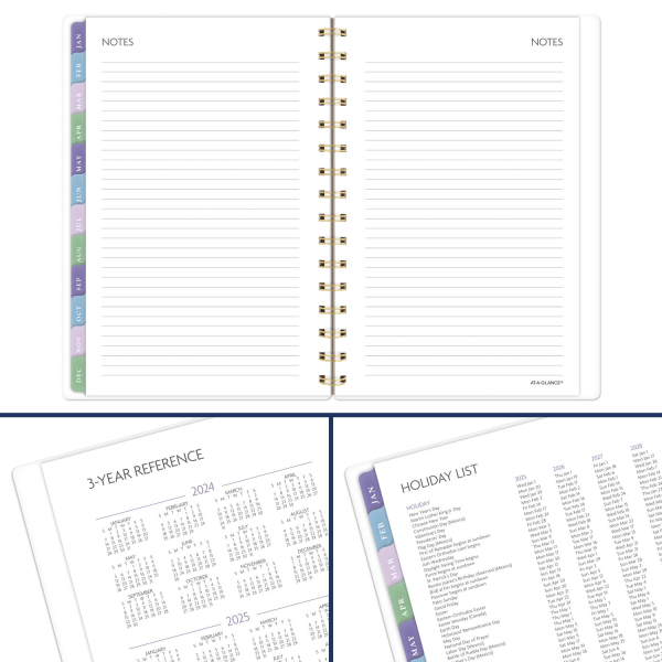 slide 7 of 9, 2025-2026 At-A-Glance Badge 13-Month Weekly/Monthly Planner, 5-1/2"" X 8-1/2"", Floral, January To January, 1722F-200, 1 ct
