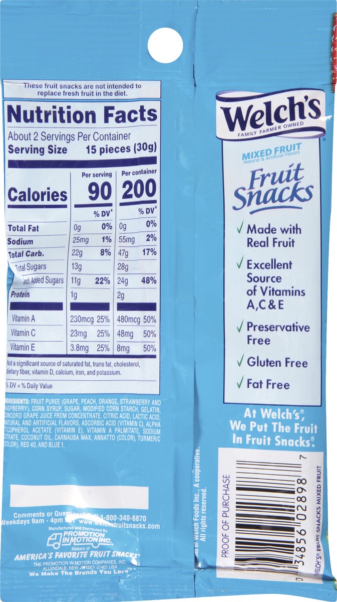 slide 7 of 9, Welch's Mixed Fruit Fruit Snacks 2.25oz, 2.25 oz