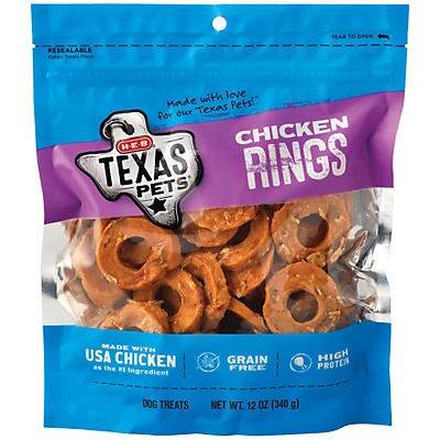 slide 1 of 1, H-E-B Texas Pets Chicken Rings, 12 oz