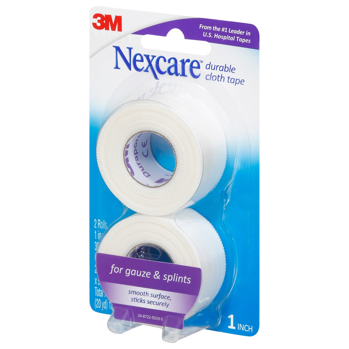 slide 3 of 9, Nexcare Cloth Tape, Durable, 1 Inch, 2 Each, 1 in