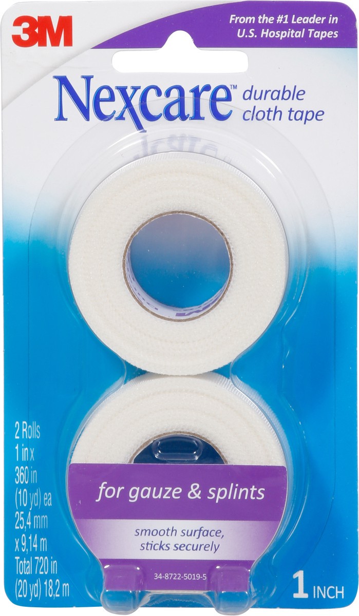slide 5 of 9, Nexcare Cloth Tape, Durable, 1 Inch, 2 Each, 1 in