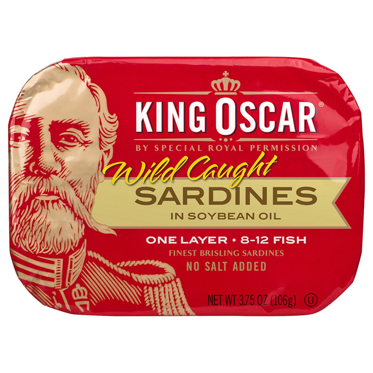 slide 1 of 2, King Oscar Sardines 1-Layer Soya Oil 3.75 ounces, 3.75 oz