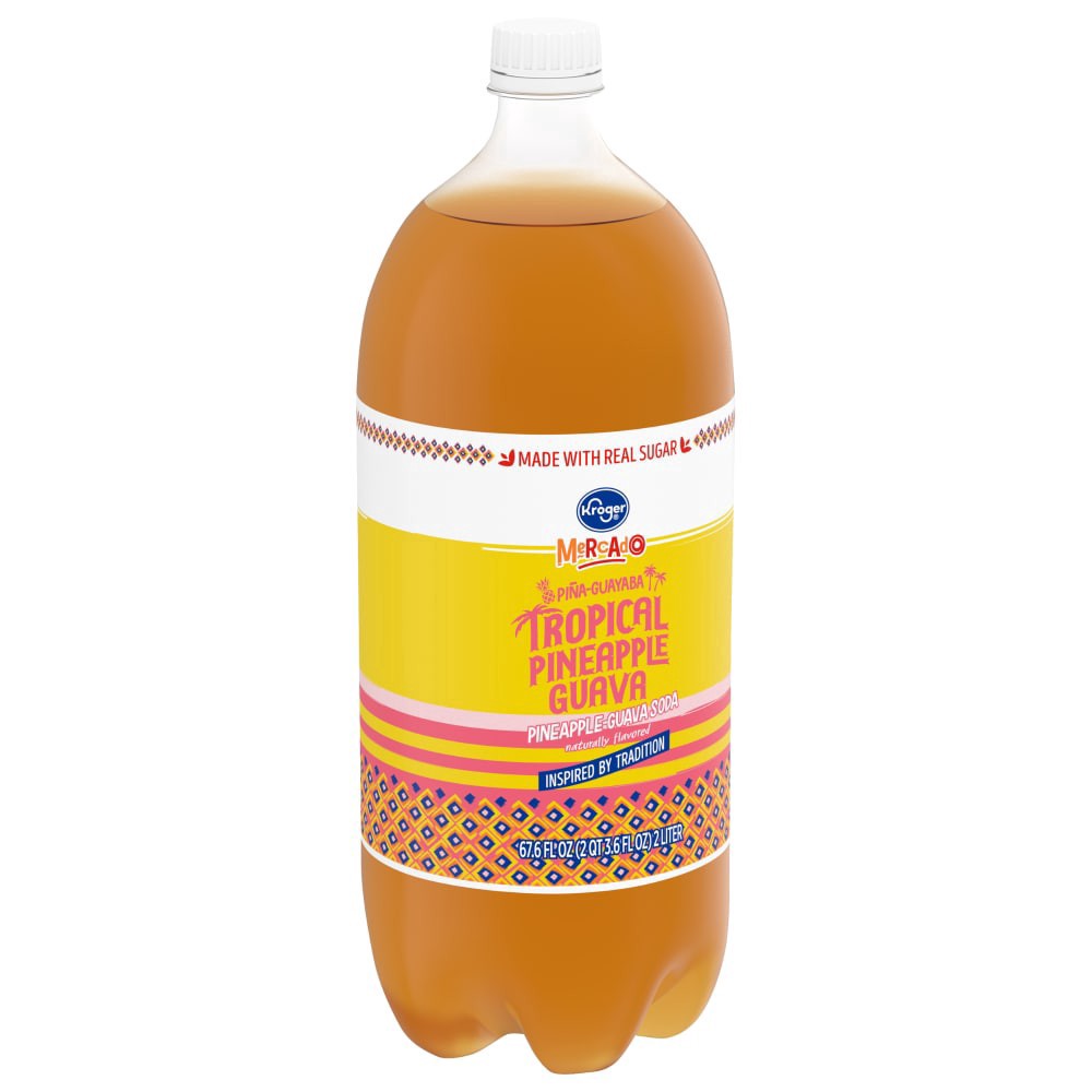 slide 2 of 4, Kroger Mercado Tropical Pineapple Guava Soda- 2 liter, 2 liter