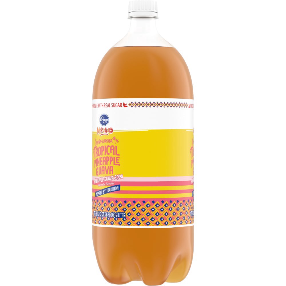 slide 3 of 4, Kroger Mercado Tropical Pineapple Guava Soda- 2 liter, 2 liter