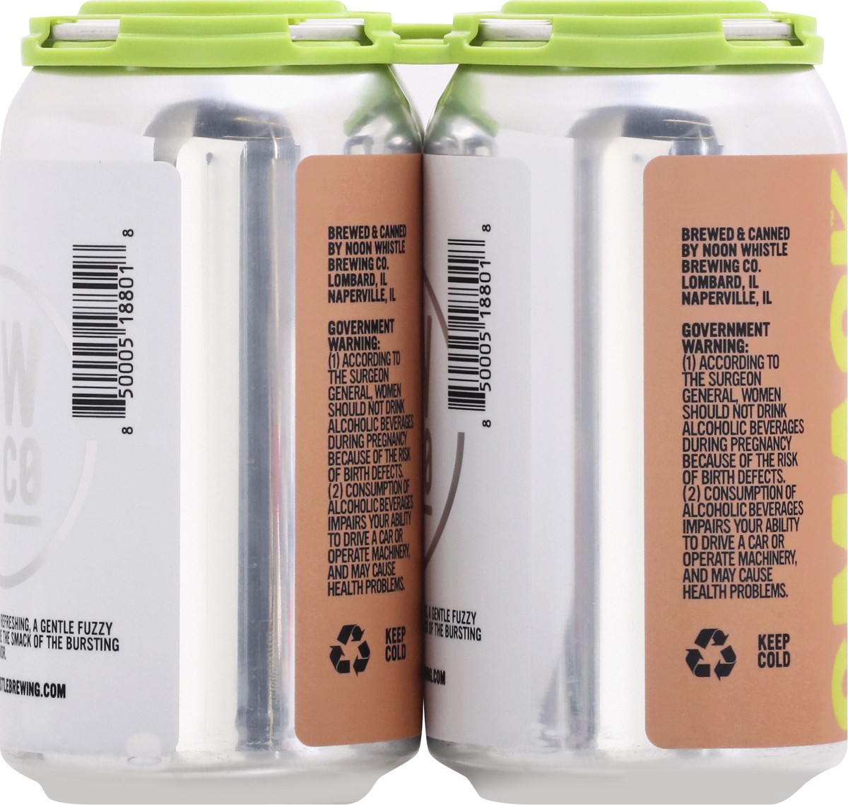 slide 8 of 9, Noon Whistle Brewery, Fuzzy Smack Berliner Weiss With Peach 4Pk, 1 ct