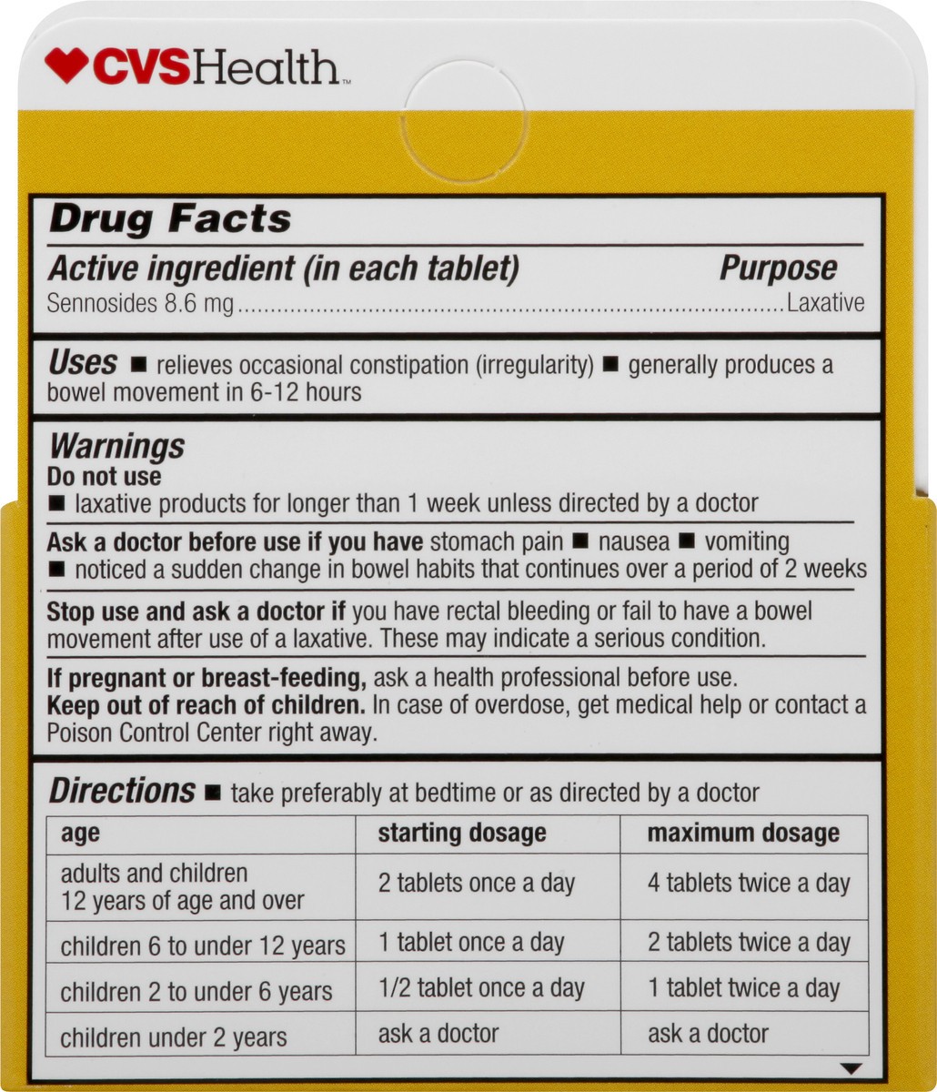 slide 8 of 10, CVS Health Senna Laxative Tablets, 50 Ct, 1 ct