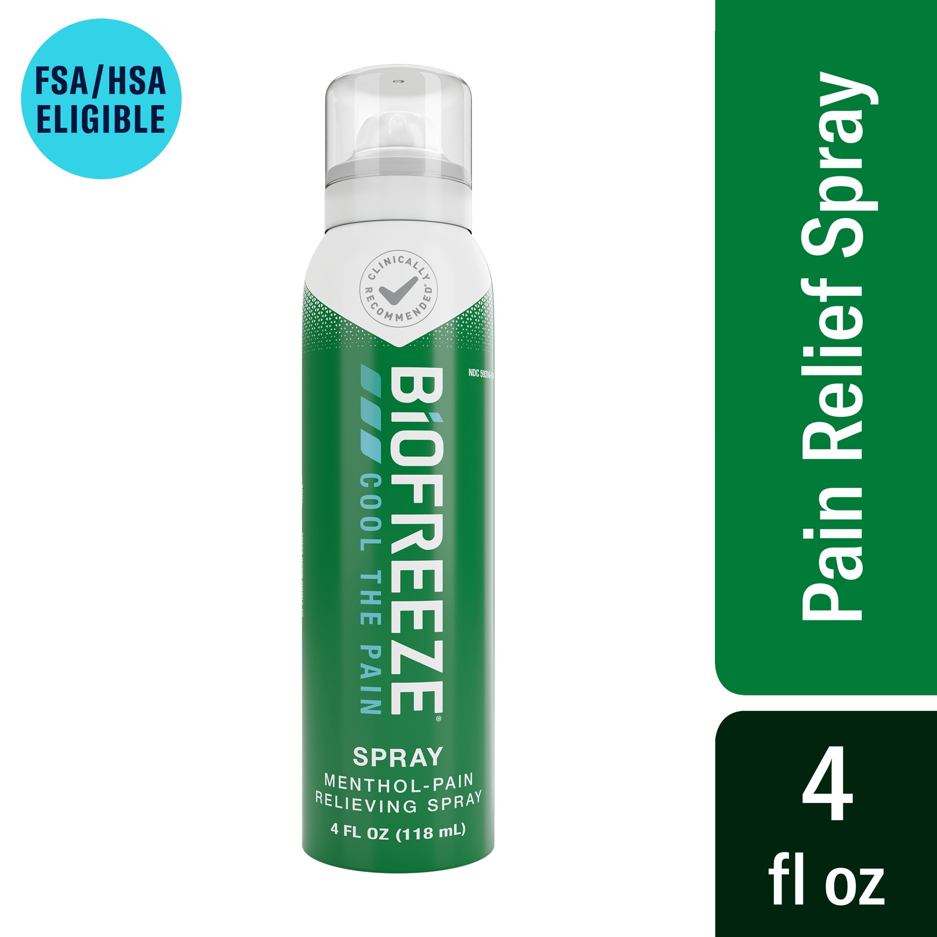 slide 1 of 2, Biofreeze Menthol Pain Relieving Spray 4 FL OZ Colorless Aerosol Spray For Pain Relief Associated With Sore Muscles, Arthritis, Simple Backaches, And Joint Pain (Packaging May Vary), 1 ct