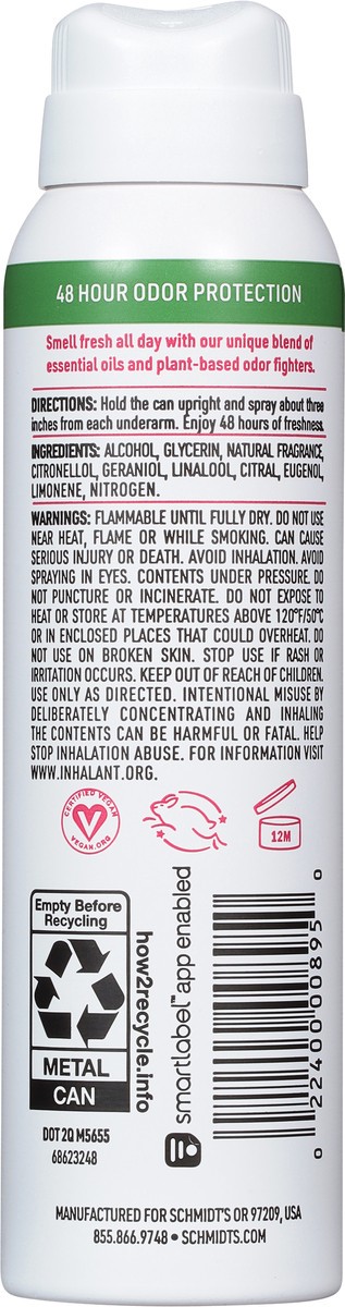 slide 5 of 9, Schmidt's Deodorant Spry Rose Vanilla, 3.2 oz