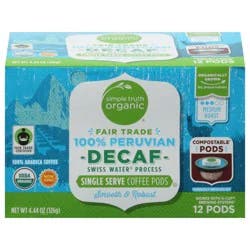 Simple Truth Organic Peruvian Swiss Water Decaf Single Serve Coffee Pods - 12 ct