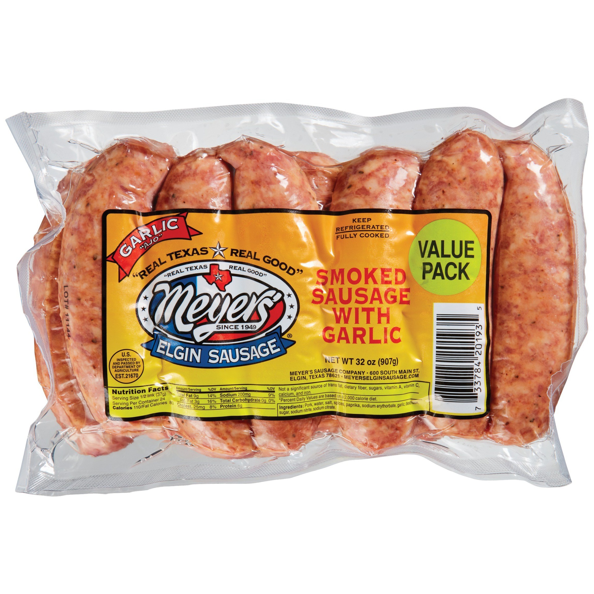 slide 1 of 1, Meyer's Sausage Garlic Value Pack, 1 lb