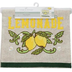 Room & Retreat Seasonal Lemonade Printed Embrd Runner, 14 In X 72 In