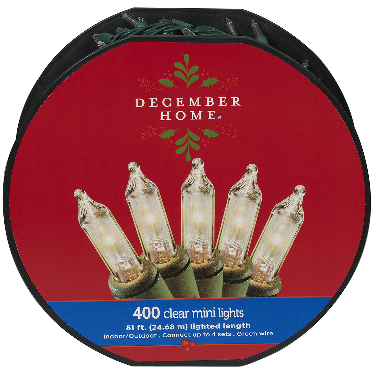 slide 1 of 5, December Home Mini Lights Spool Clear, 400 ct