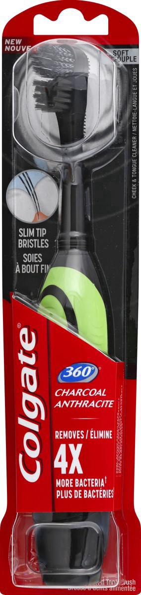 slide 9 of 18, Colgate 360 Charcoal Battery Powered Toothbrush, Soft, 1 ct