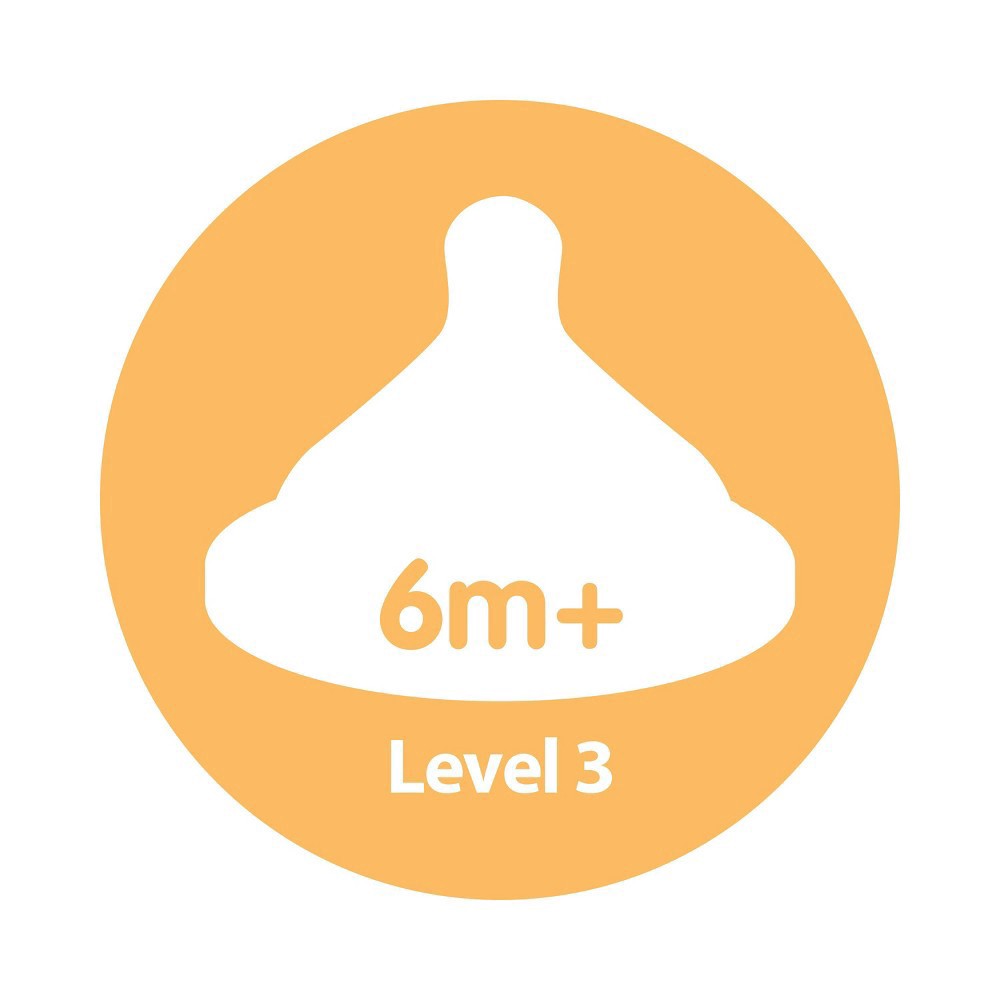 slide 6 of 9, Dr. Brown's Options+ Wide-Neck Baby Bottle Nipple, Level 3 (6m+, Medium-Fast Flow), 2 ct