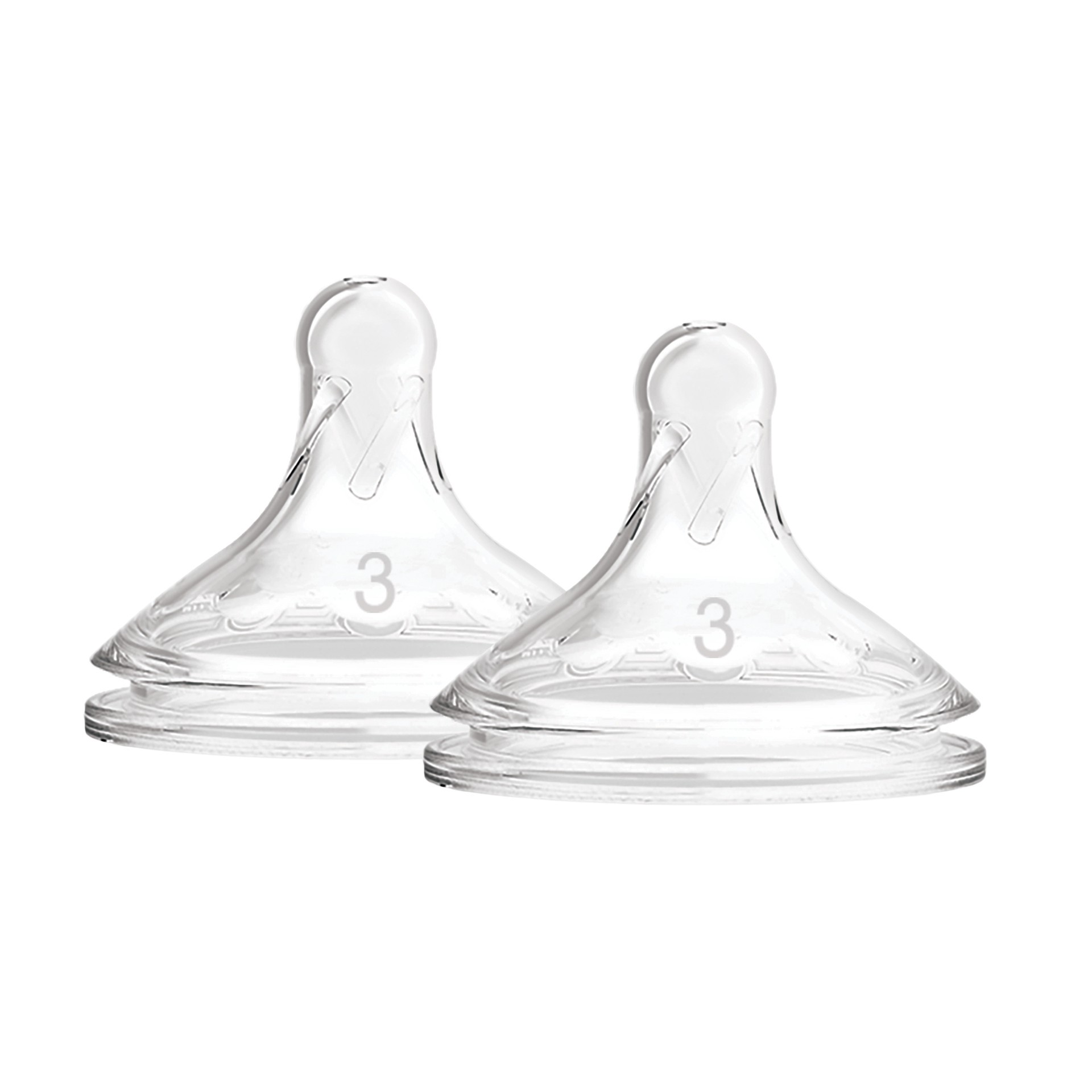 slide 1 of 9, Dr. Brown's Options+ Wide-Neck Baby Bottle Nipple, Level 3 (6m+, Medium-Fast Flow), 2 ct