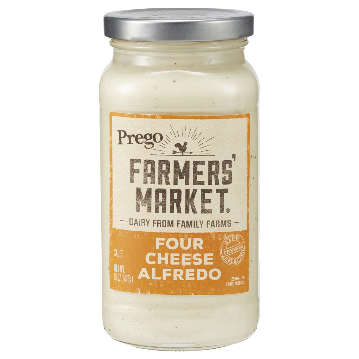 slide 1 of 1, Prego Farmers' Market Four Cheese Alfredo Sauce, 15 oz