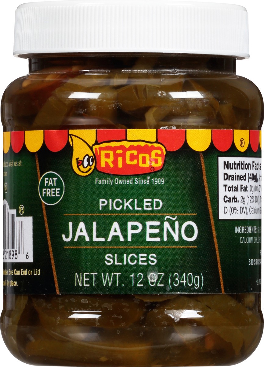 slide 1 of 11, Rico's Pickled Jalapeno Slices, 12 oz