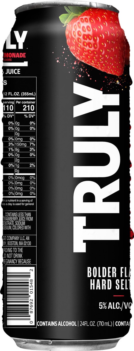 slide 10 of 11, TRULY Hard Seltzer Strawberry Lemonade UT - 24 fl oz, 24 fl oz