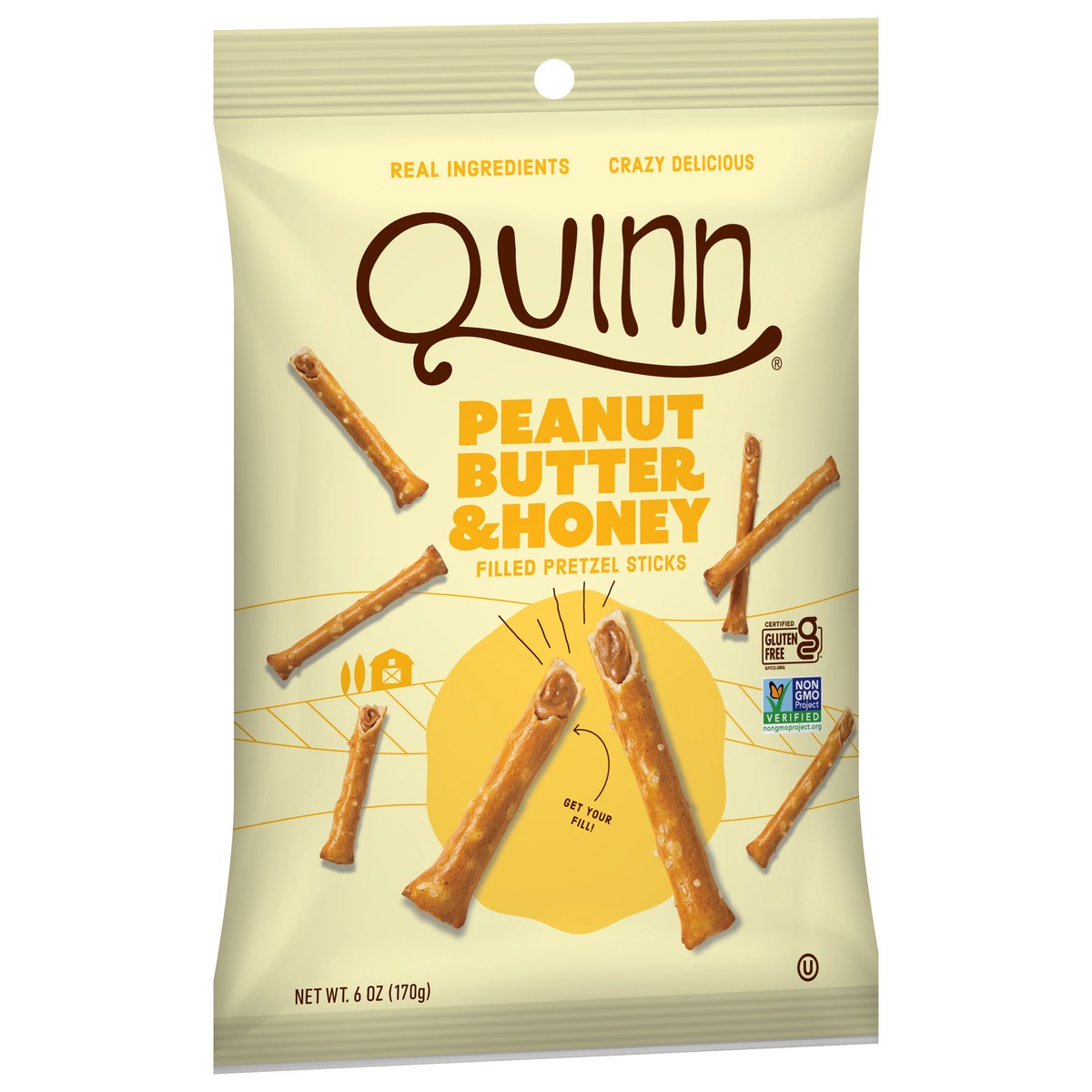 slide 3 of 3, Quinn Peanut Butter Honey Filled Pretzel Sticks, 6 oz