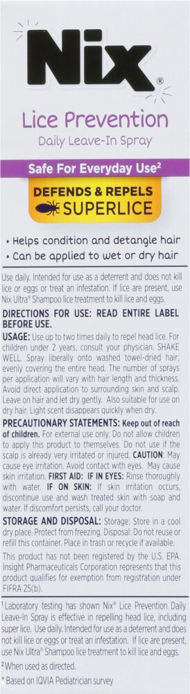 slide 2 of 6, Nix Lice Prevention Daily Leave-In Spray 6 fl oz, 6 fl oz