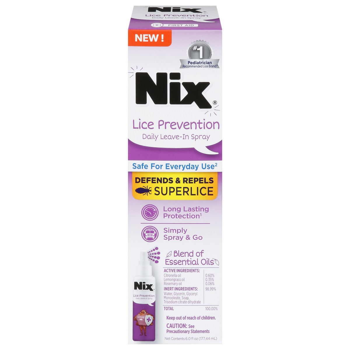 slide 14 of 14, Nix Lice Prevention Daily Leave-In Spray 6 fl oz, 6 fl oz