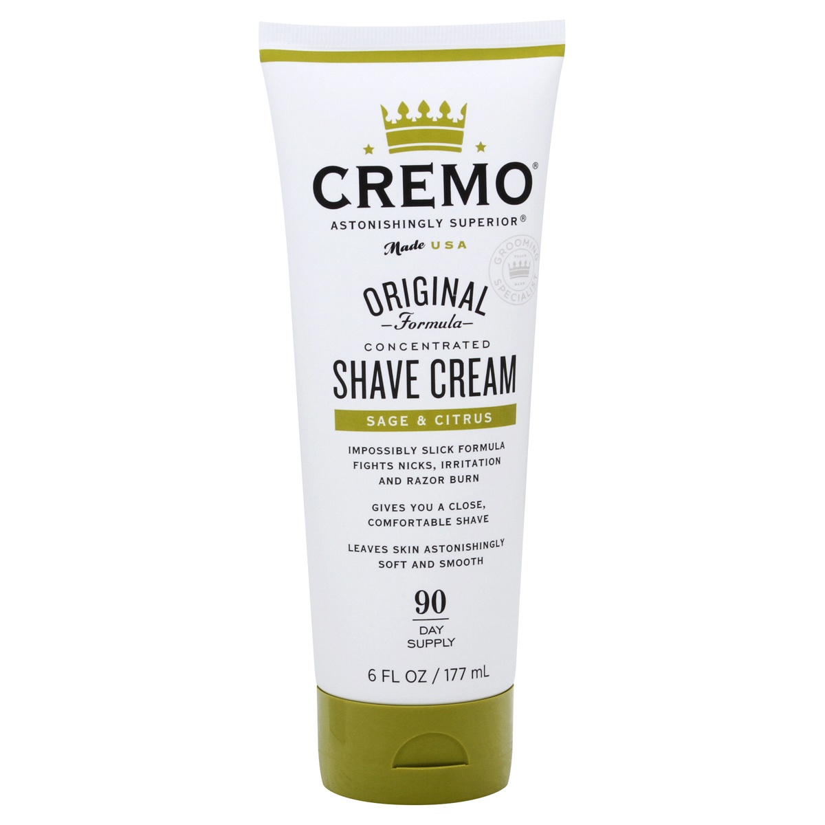 slide 1 of 1, Cremo Sage & Citrus Shave Cream, 6 oz