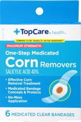 TopCare Health Clear Bandages Maximum Strength One-Step Medicated Corn Removers 6 ea