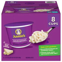 Annie's White Cheddar Microwave Mac & Cheese with Organic Pasta, 8 Ct, 2.01 OZ Cups