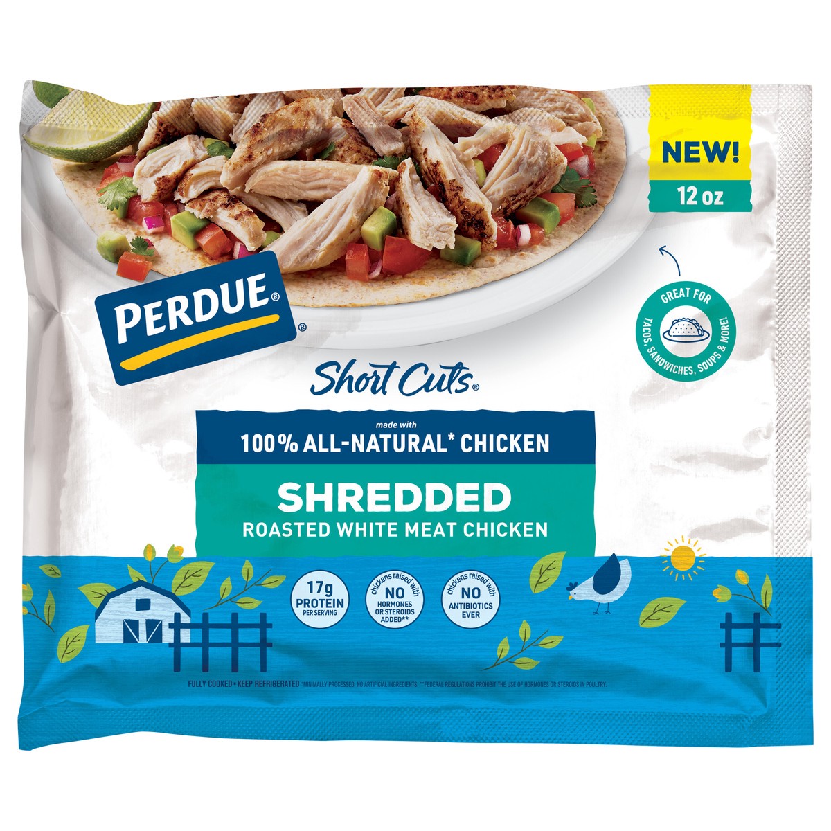 slide 1 of 9, PERDUE SHORT CUTS No Antibiotics Ever Shredded Roasted Chicken, 12 oz., 12 oz